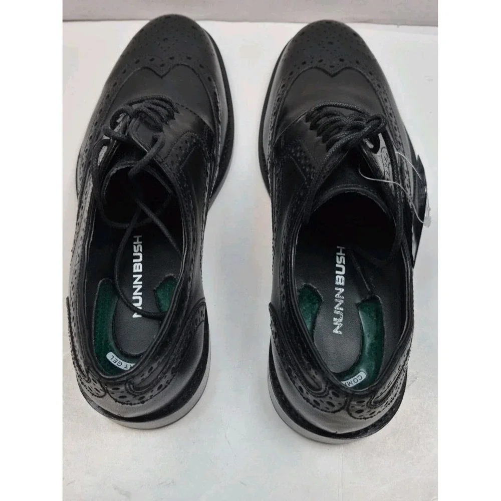 Nunn Bush Lace-Up Oxfords Shoes Mens 7 Black Comfort Gel Wingtip New Brogue